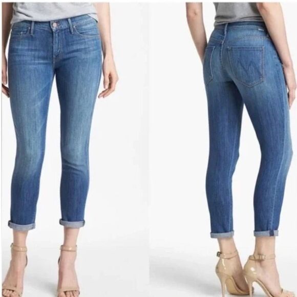 MOTHER Skinny not Skinny Tea for Two Light Blue Jeans Size 26 - Picture 1 of 16